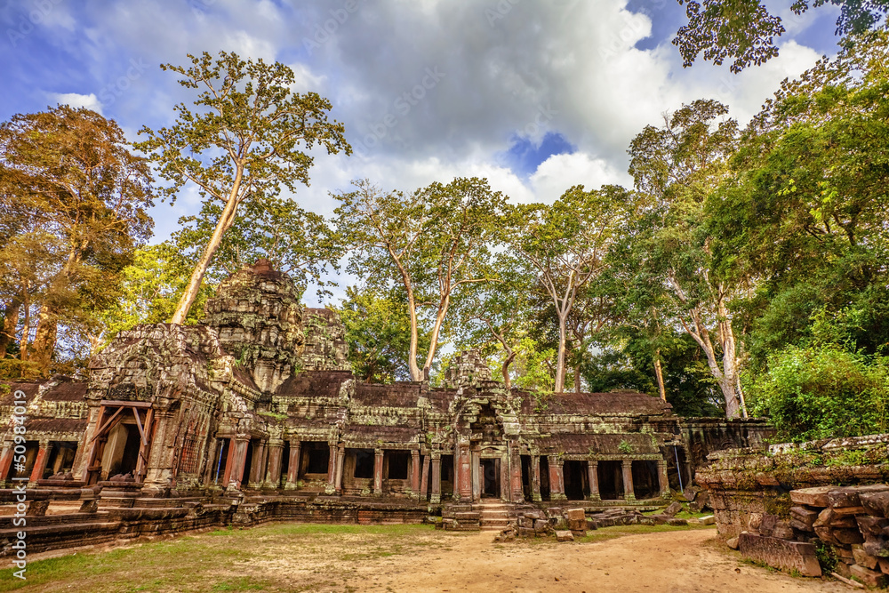Ancient buddhist khmer temple in Angkor Wat complex Ancient buddhist khmer temple in Angkor Wat complex