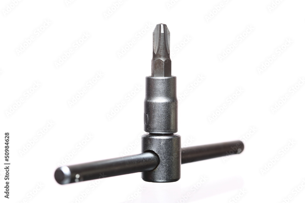 Socket spanner. Isolated on a white background Socket spanner. Isolated on a white background