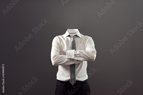 invisible man standing with folded arms