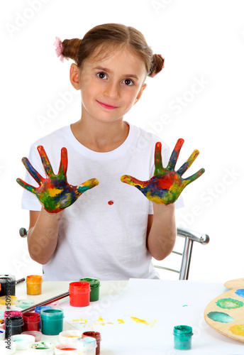 cute little girl with paint...