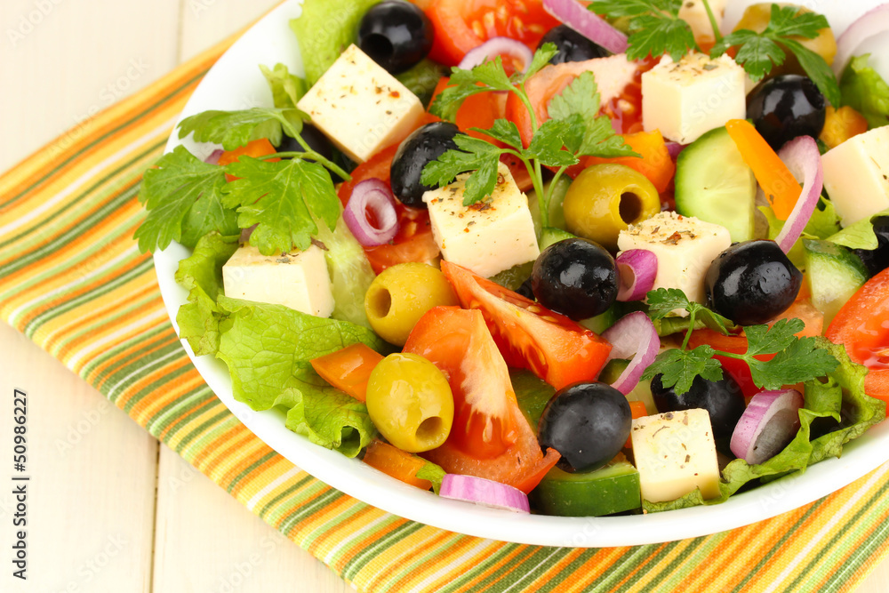 Greek salad in plate