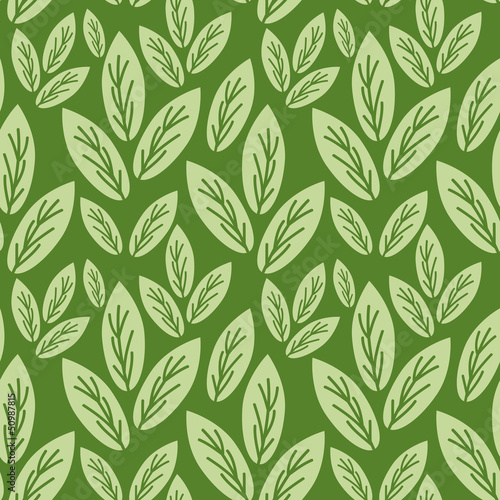 Seamless green foliage pattern