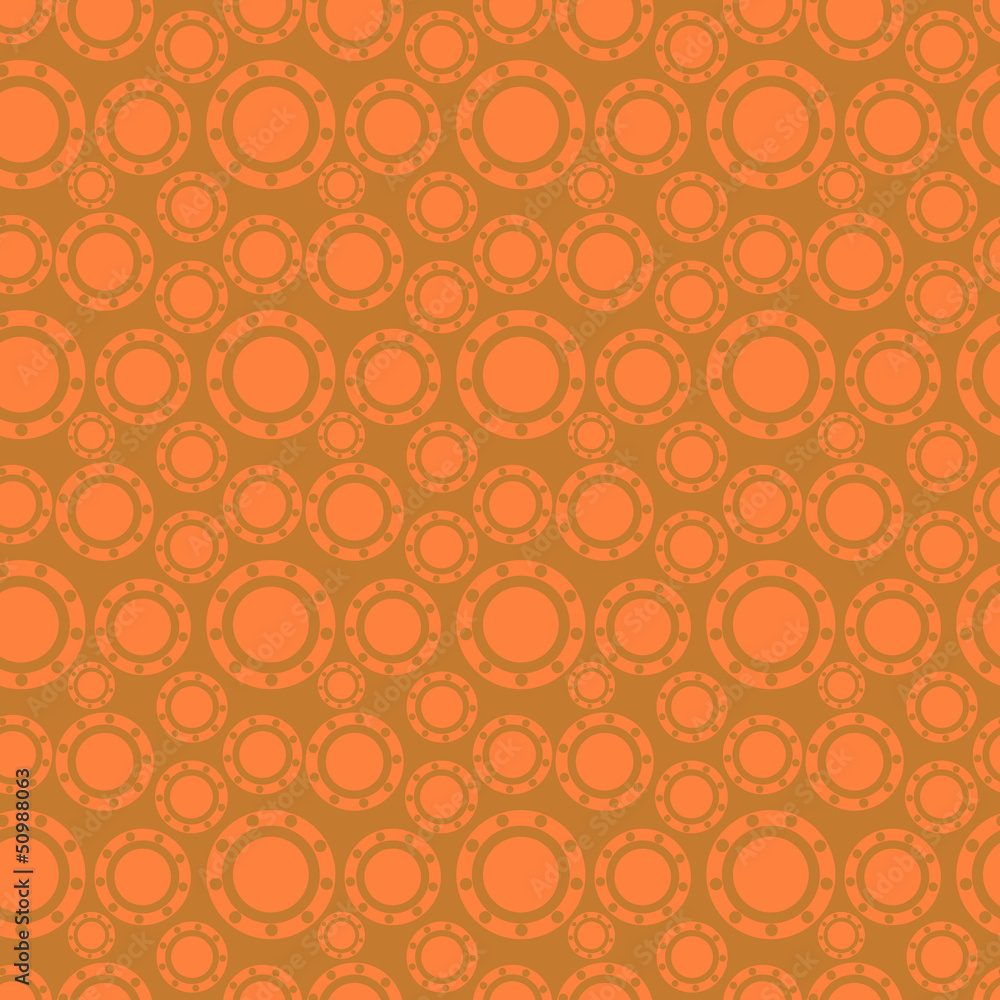 Seamless orange circles decorative pattern