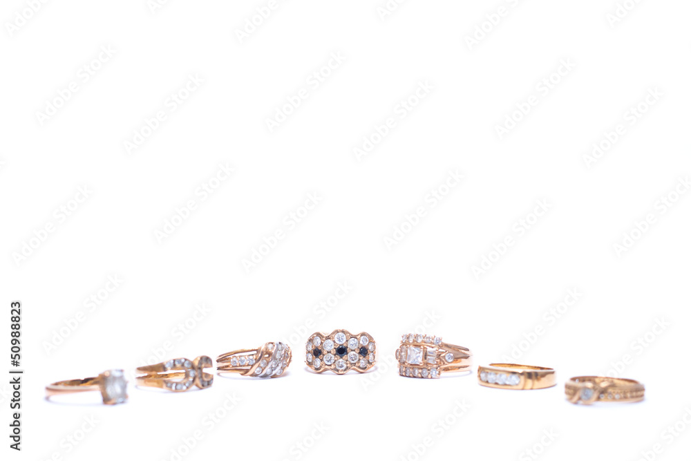 set of luxury gold jewellery wedding rings