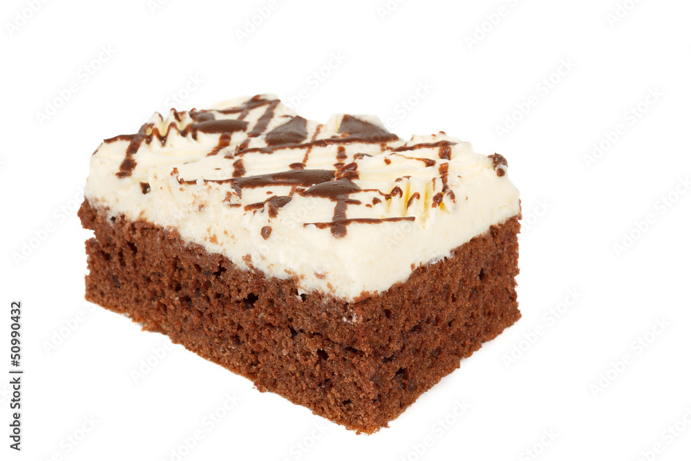 homemade cake with white icing and chocolate homemade cake with white icing and chocolate