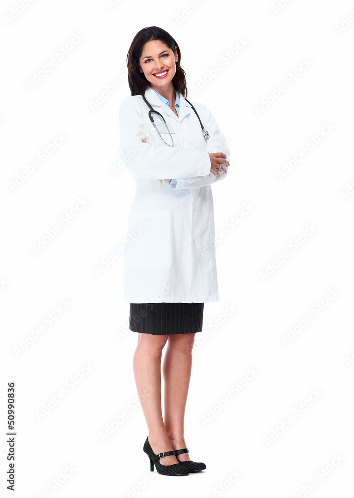 Smiling medical doctor woman with stethoscope. Smiling medical doctor woman with stethoscope.
