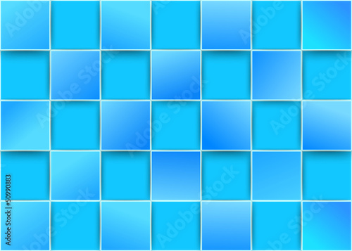 Blue tiles - threedimensional background