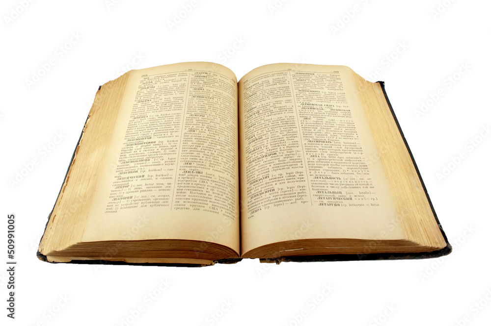 old dictionary book isolated on white background old dictionary book isolated on white background