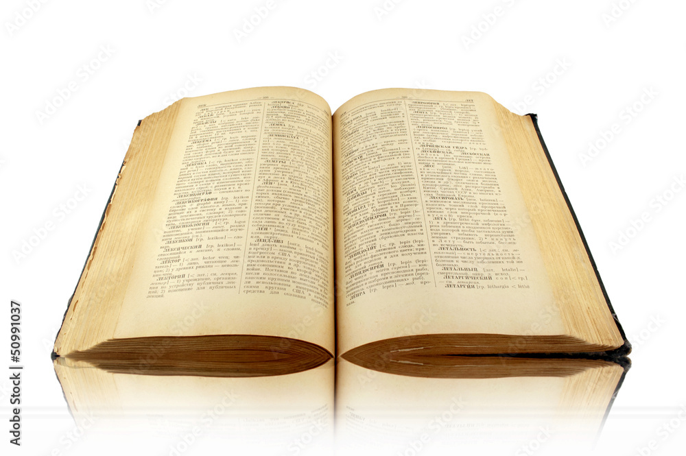 old dictionary book isolated on white background old dictionary book isolated on white background