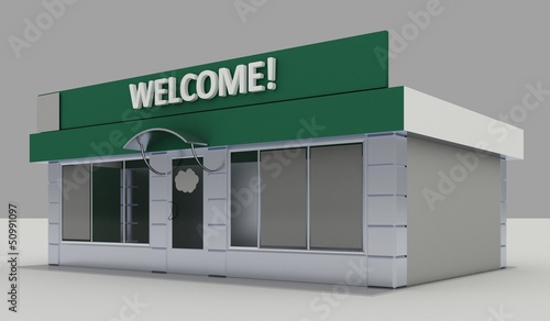 Illustration of shop - kiosk  exterior