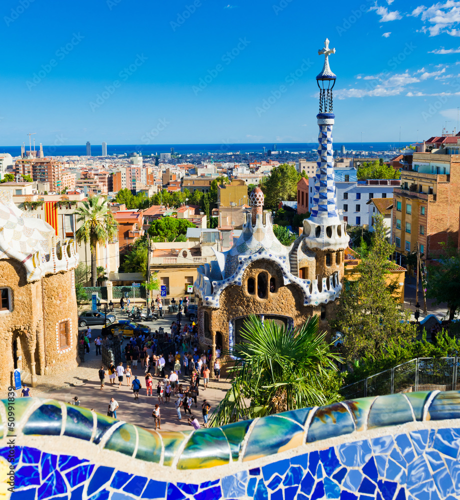 Obraz premium Park Guell w Barcelonie, Hiszpania.