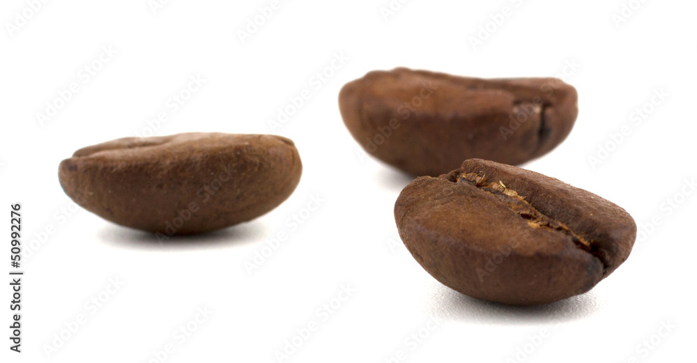 Coffee beans isolated on the white background Coffee beans isolated on the white background