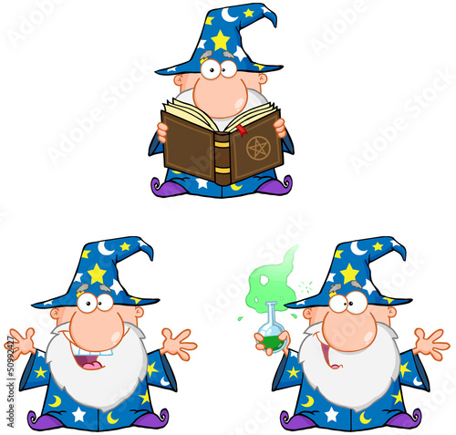 Wizard Cartoon Characters. Collection 2
