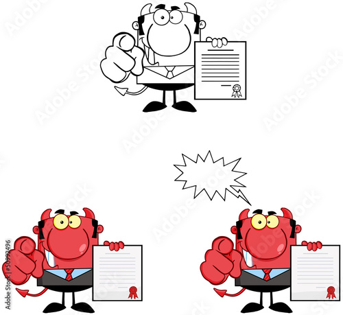 Devil Boss Cartoon Characters. Collection 9