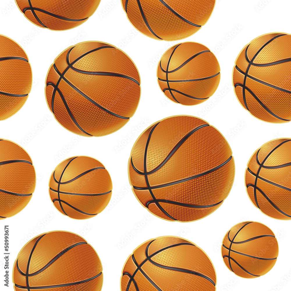 Basket balls Seamless pattern. Vector illustration