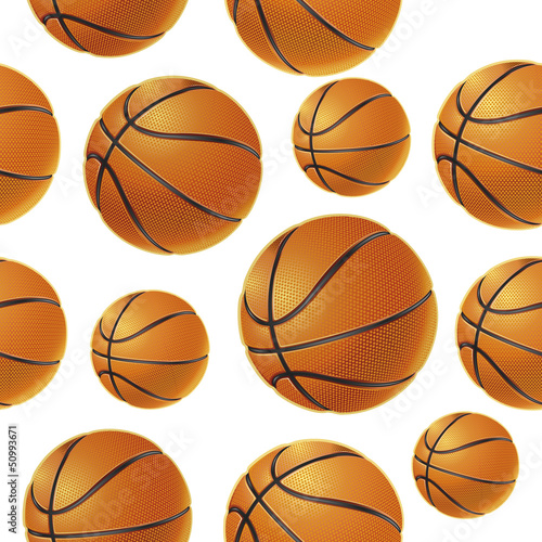 Basket balls Seamless pattern. Vector illustration