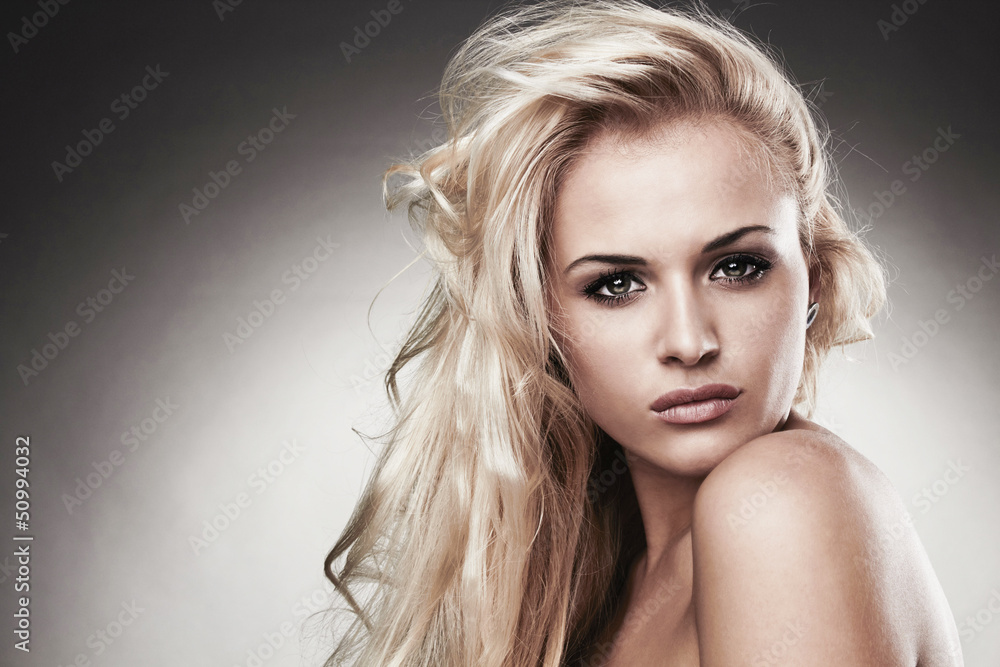 Fototapeta premium Portrait of beautiful tender blond woman