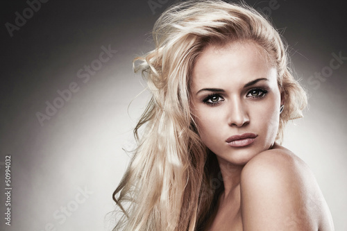 Portrait of beautiful tender blond woman