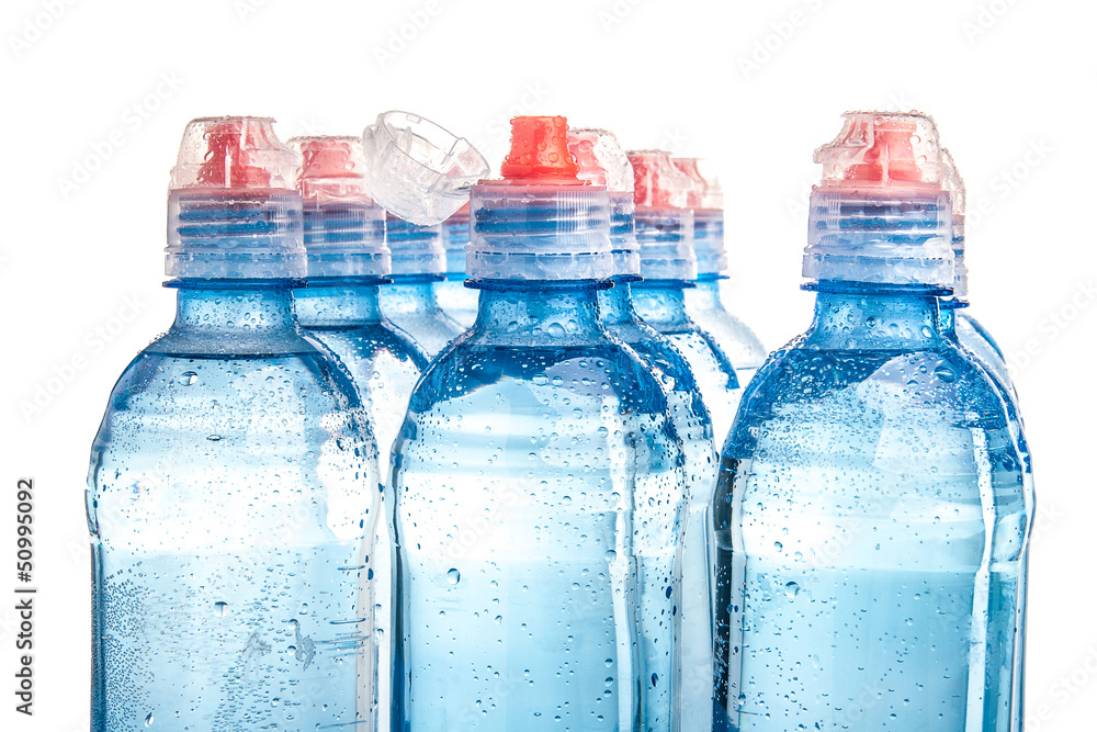 Plastic bottle of drinking water isolated on white Plastic bottle of drinking water isolated on white