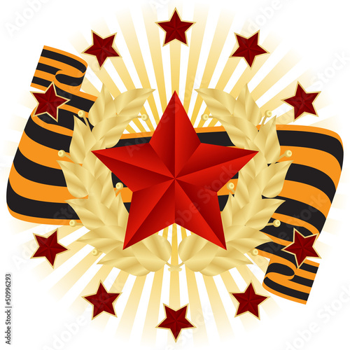greeting card with red stars