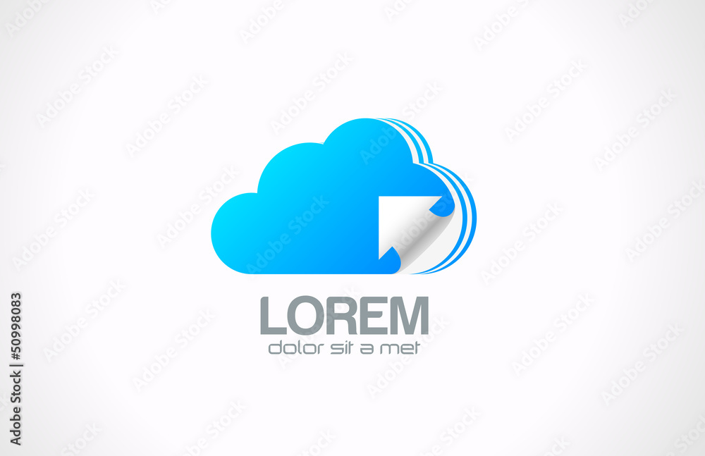 Cloud computing logo. Transferring data icon. Cloud computing logo. Transferring data icon.