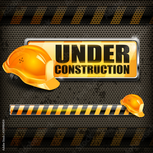 Under construction sign yellow