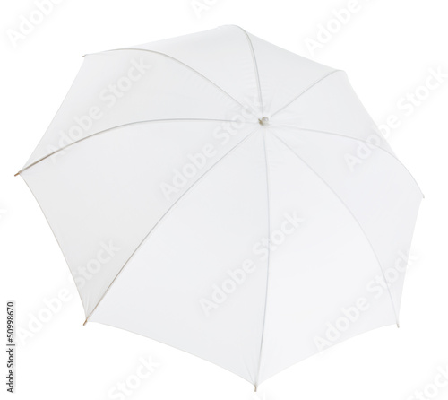 white photo umbrella isolated with clipping path included