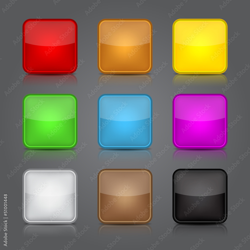 App icons background set. Glossy web button icons. App icons background set. Glossy web button icons.