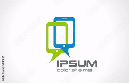 Talking mobile phones logo. Smartphone Connection icon