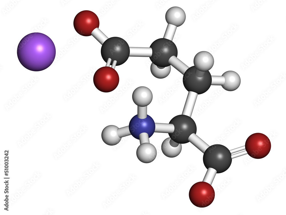 Sodium glutamate (umami flavor), molecular model Sodium glutamate (umami flavor), molecular model