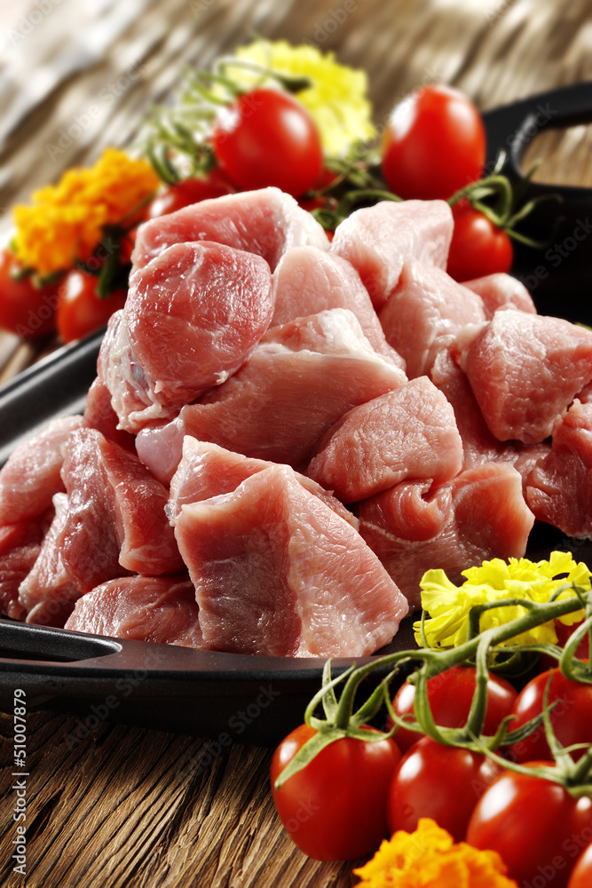 raw pork meat cut