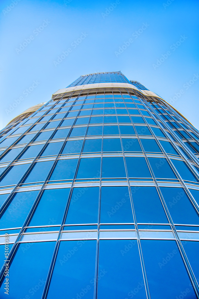 modern blue glass wall of skyscraper modern blue glass wall of skyscraper