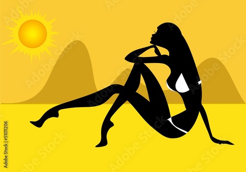 Girl on the beach on a sunny day