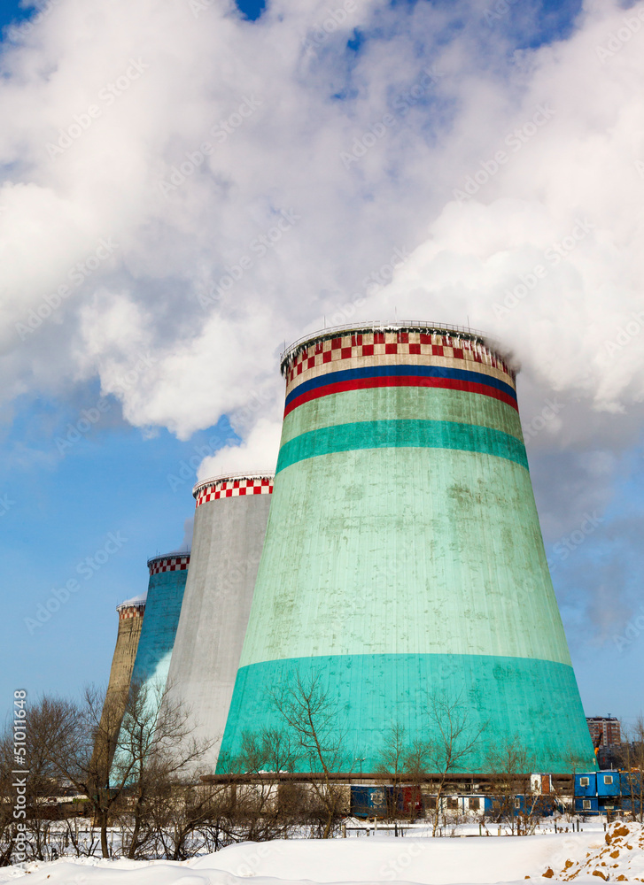 Smoking pipes of thermal power plant Smoking pipes of thermal power plant