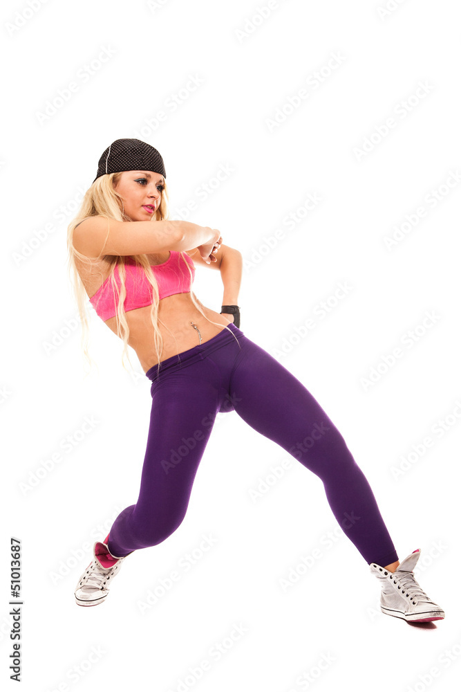 Female Dancer over white background Female Dancer over white background
