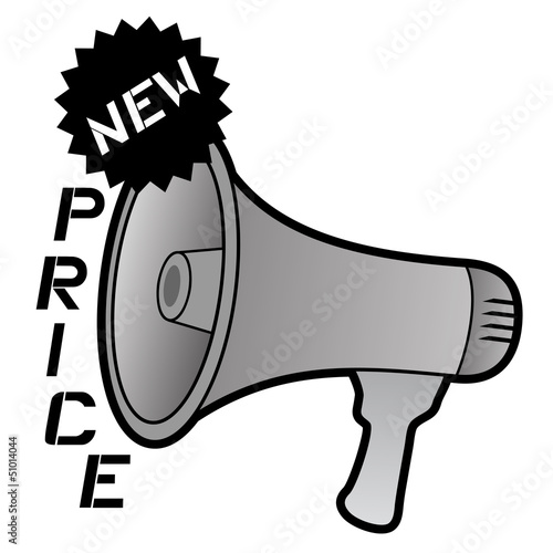 New price and megaphone