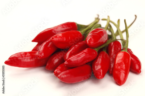 Red Chilli Peppers Isolated on White