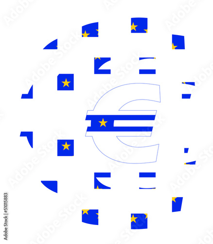 Share of the euro, European currency - means of payment 