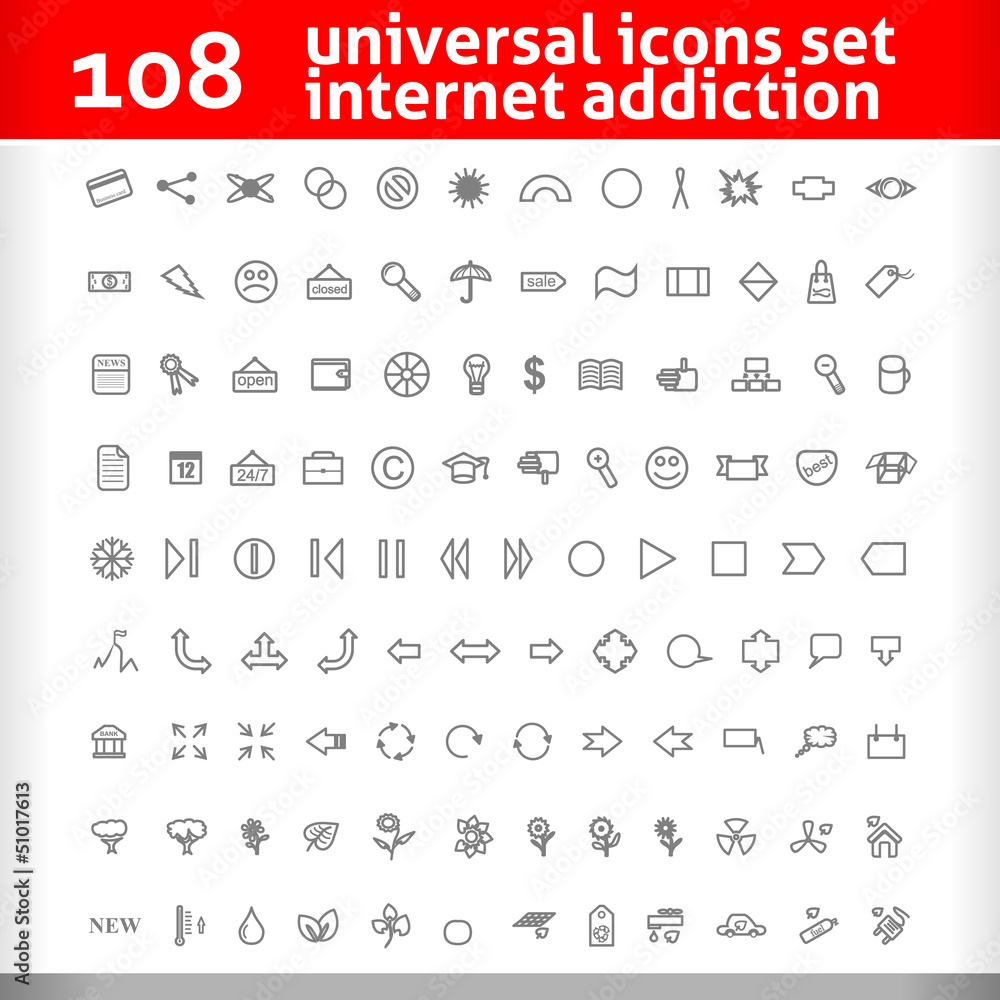 Universal Icons Set. Second  Vector Collection