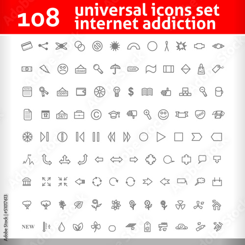 Universal Icons Set. Second  Vector Collection