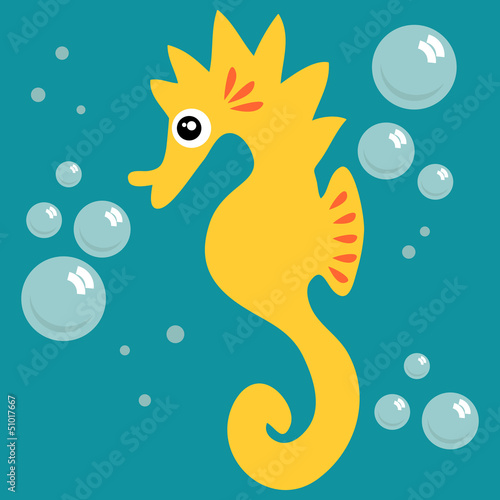 Illustration of a cute seahorse
