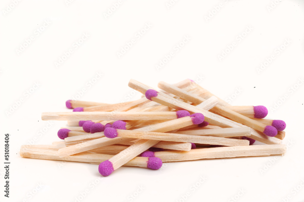Group of matchstick on white