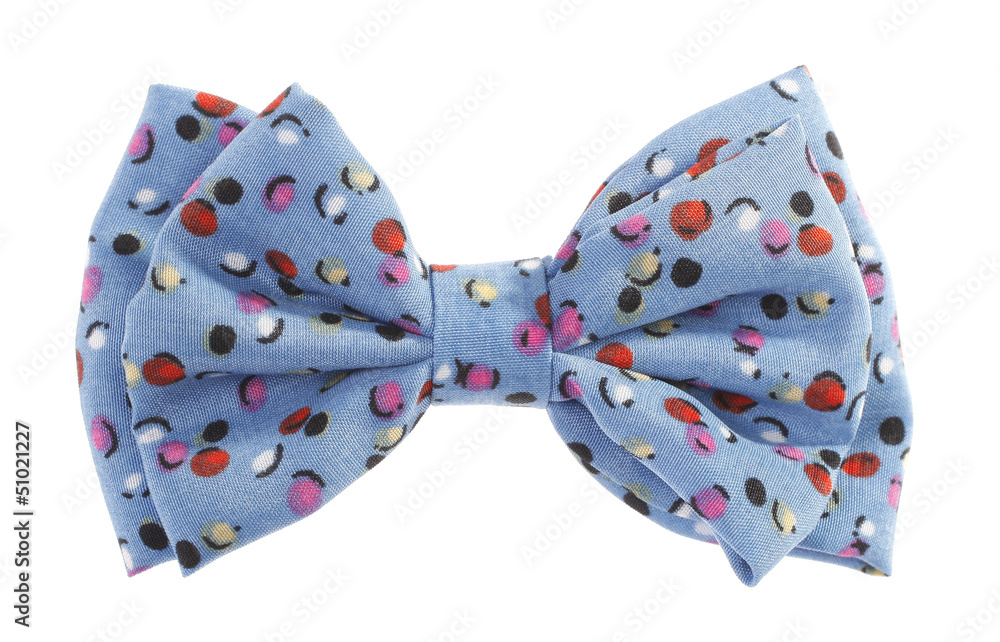 Dotted bow tie blue with multicolor spots Dotted bow tie blue with multicolor spots