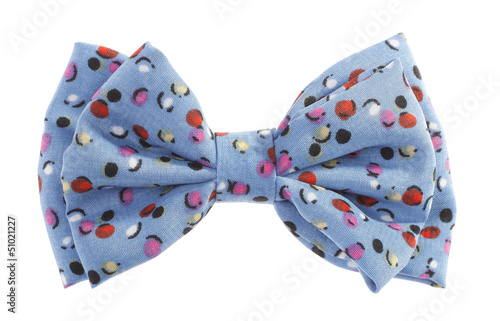 Dotted bow tie blue with multicolor spots