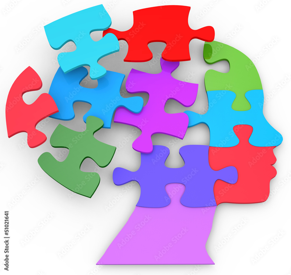 Obraz premium Woman face problem challenge 3D puzzle