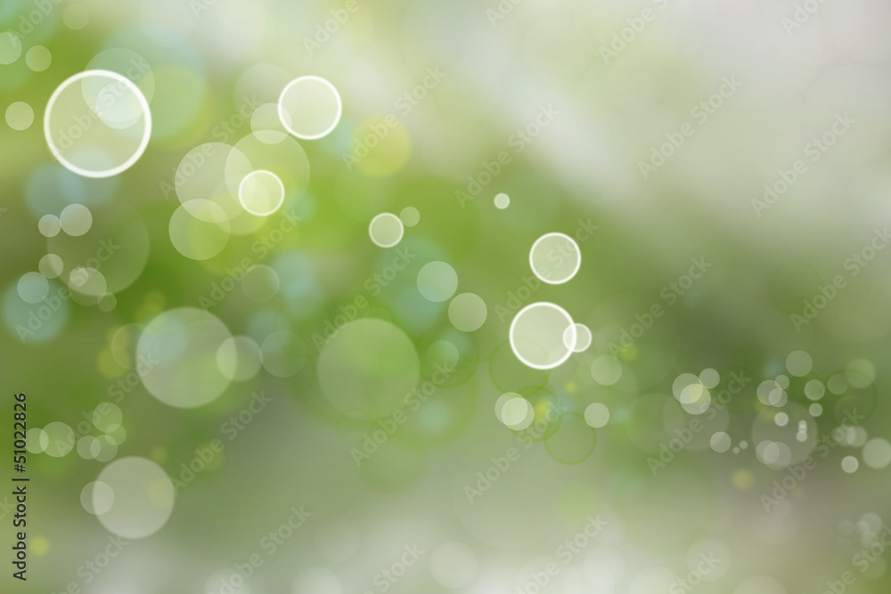 Fototapeta premium White, green and blue circles abstract blur background
