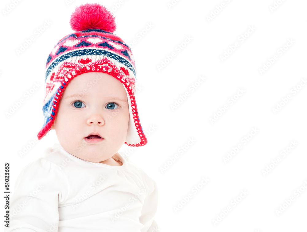 baby in the cap. isolated. baby in the cap. isolated.