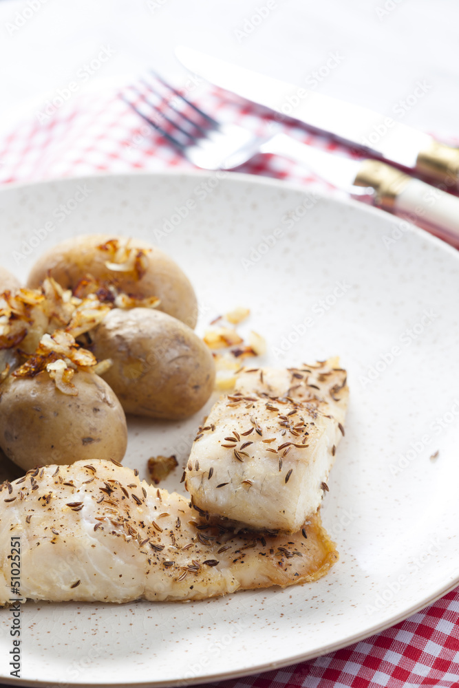 Fototapeta premium pikeperch on cumin