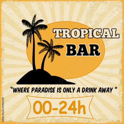 Tropical bar vintage poster