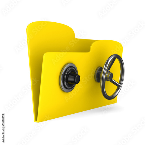 Yellow computer folder with...